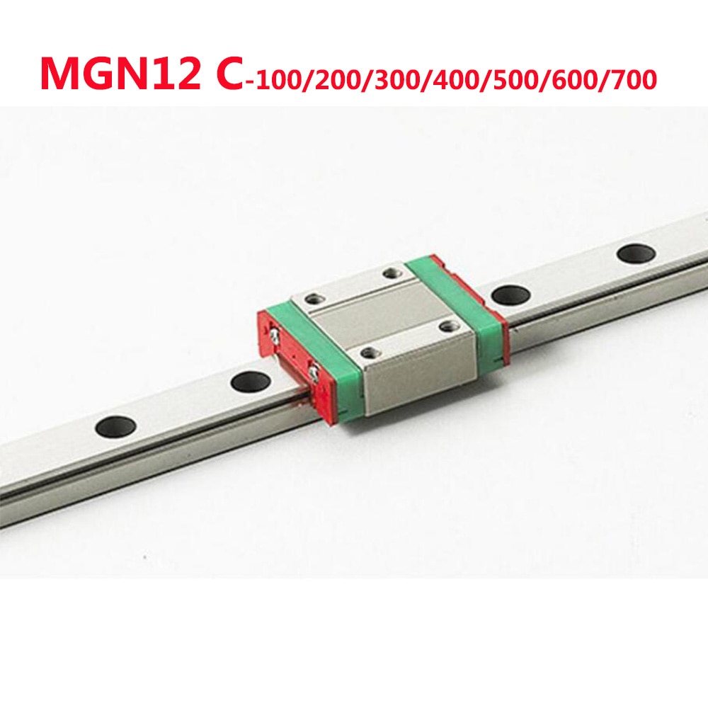 1PC MGN12 Linear Rail Guide Width 12mm Length 100 200 300 400 500 600 700 mm with 1PC Linear Block MGN12C