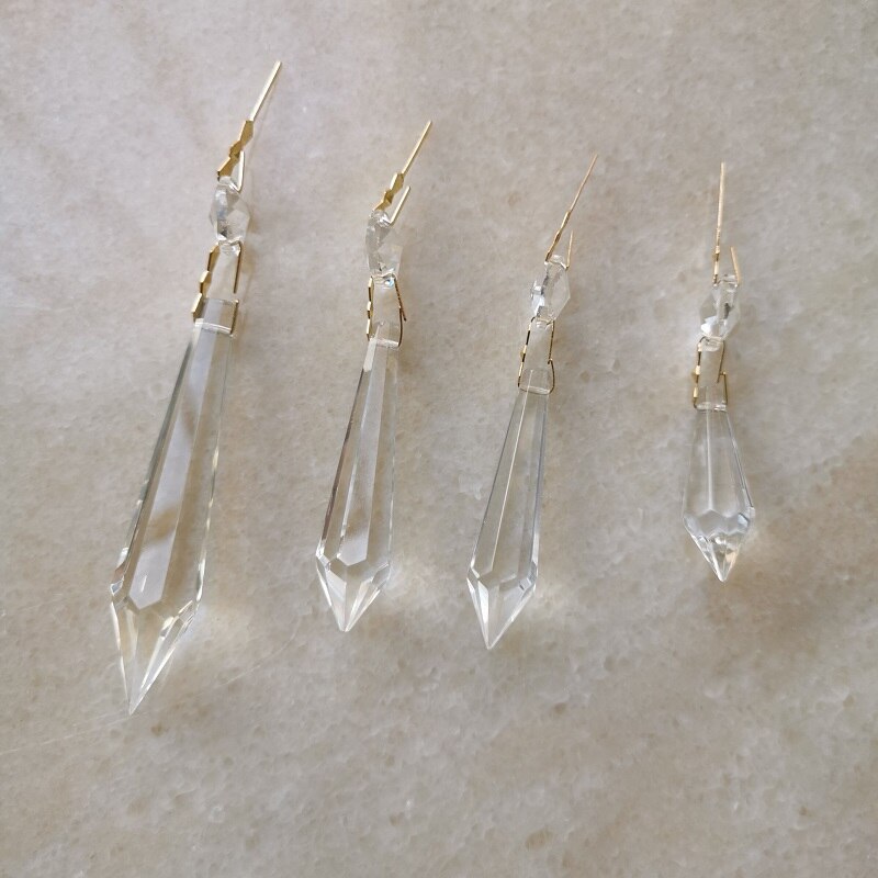 10 stk/parti istap +sommerfuglenåle+ottekantede perler lysekrone krystal vedhæng glas hængende pendel til lampe dekoration