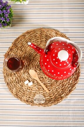 Teaware Marbling Enamel Red Polka Dot Teapot Teapot Luxury Nostalgia Collection 1,7 L