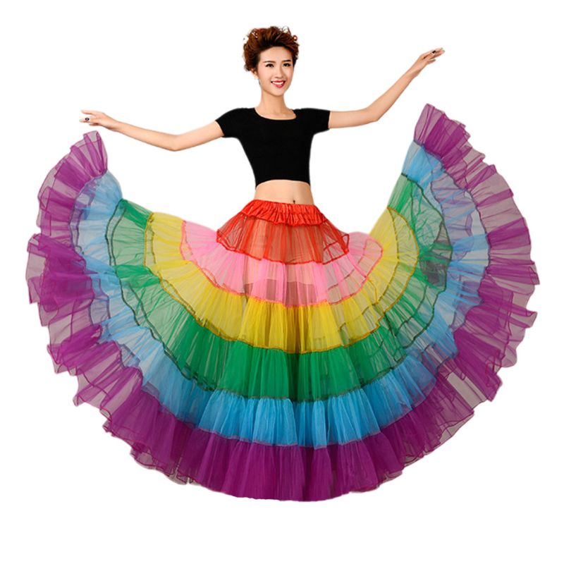 Jupon coloré sans os, robe de mariée, sous-jupe, grande danse, pendule, Tutu, Crinoline, jupon de mariée, Rockabilly
