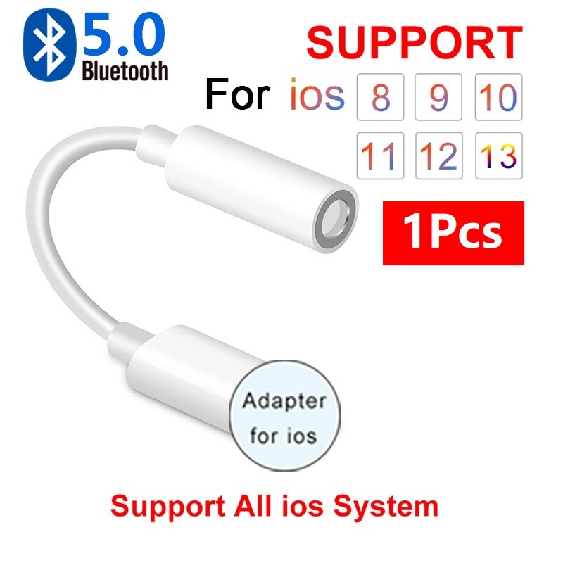 Bluetooth Headphone Adapter For iPhone AUX Adapter For IOS 13 12 11 Lightning Female To 3.5mm Male Adapters Headphone Jack Cable: For ios 13 12 11 10