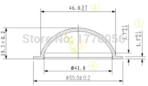 JMX 1.8 INCH Acrylic Fisheye Wide-Angle Clear Camera Dome Cover aeromodelling Camera Dome Housing