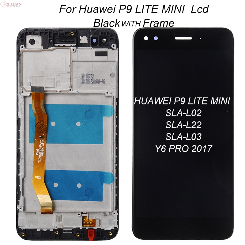 Catteny para Huawei P9 Lite Mini pantalla Lcd MONTAJE DE digitalizador con pantalla táctil 5,0 pulgadas Y6 Pro piezas de reparación de pantalla con herramientas: Black With Frame