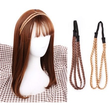 2 stk flettede pandebånd simulering syntetisk hår flettet pandebånd elastisk hårbånd fletning hovedbeklædning piger hår knasende pandebånd