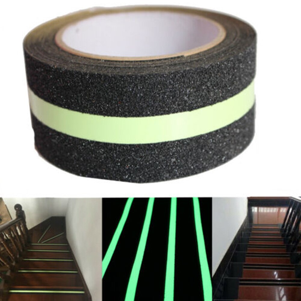 5cm*5m Frosted Luminous Non-Slip Tapes PET Surface Anti-Slip Tape Luminous in Dark Abrasive Tape Stairs Tread Step Safety
