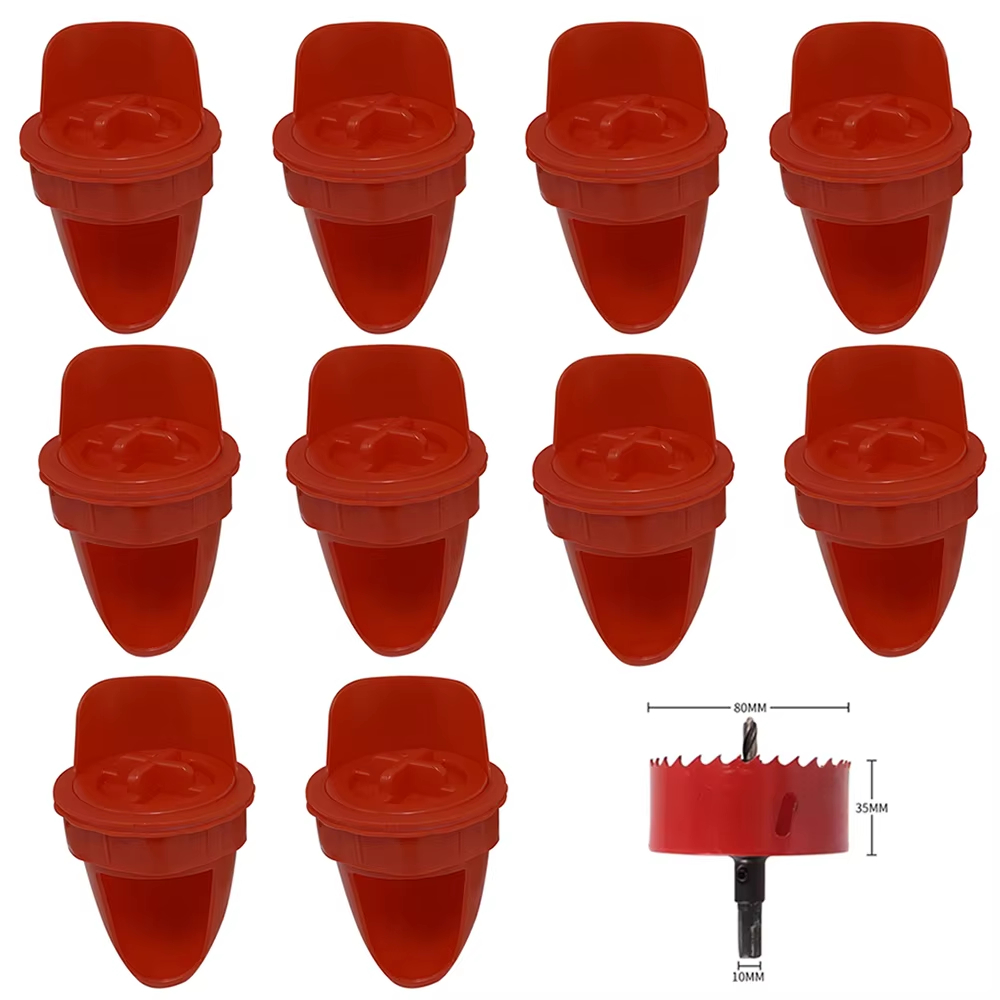 Chicken Feeder Poultry Feeding Supplies DIY Rain Proof Poultry Feeder Port Gravity Feed Kit For Buckets Barrels Bins Troughs: PURPLE