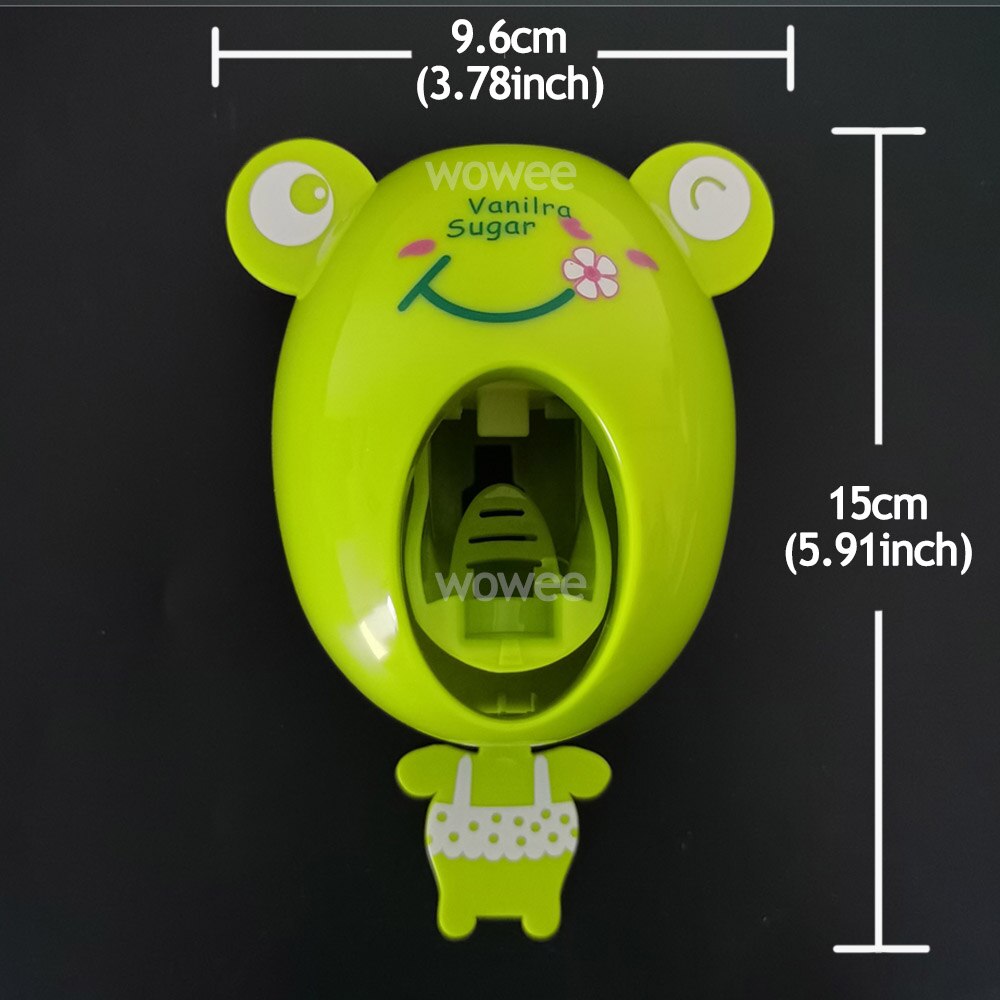 Bathroom Household Toothbrush Table Children's Automatic Toothpaste Dispenser Toothbrush Holder Plastic Eco-friendly: frog