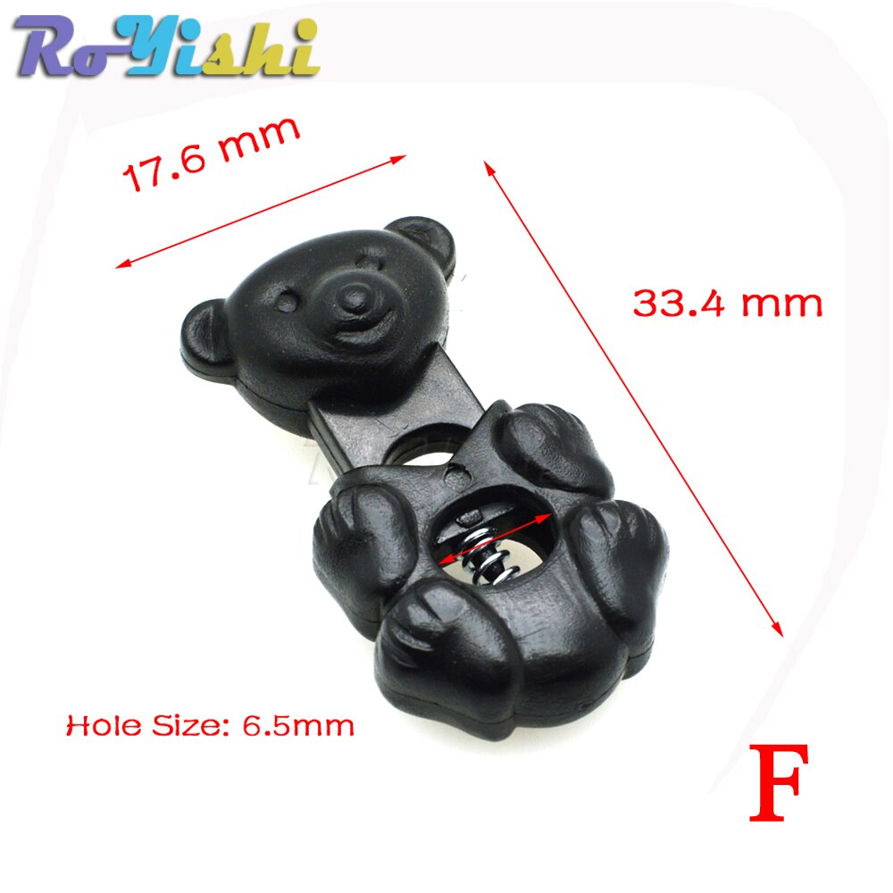 100 Stks/pak Cord Lock Toggle Clip Stopper Plastic Black Voor Tassen/Kleding: C0032-B1