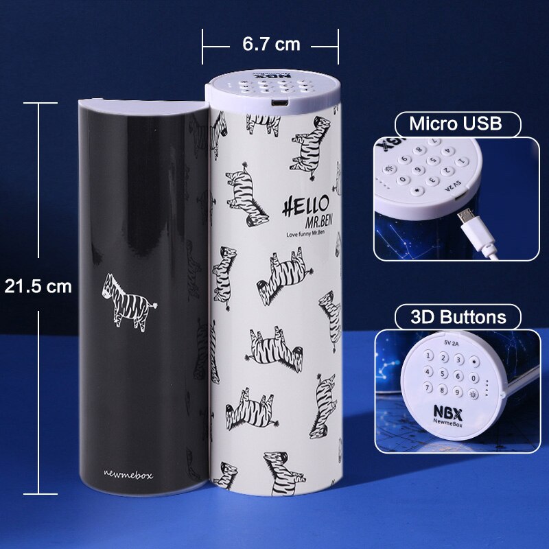 NBX zamek elektroniczny kod piórnik hasło piórnik Anime stacjonarne ruchome piaski pudełko na długopis robić przyborów szkolnych chłopiec dziewczyny prezent: NBX-M-22