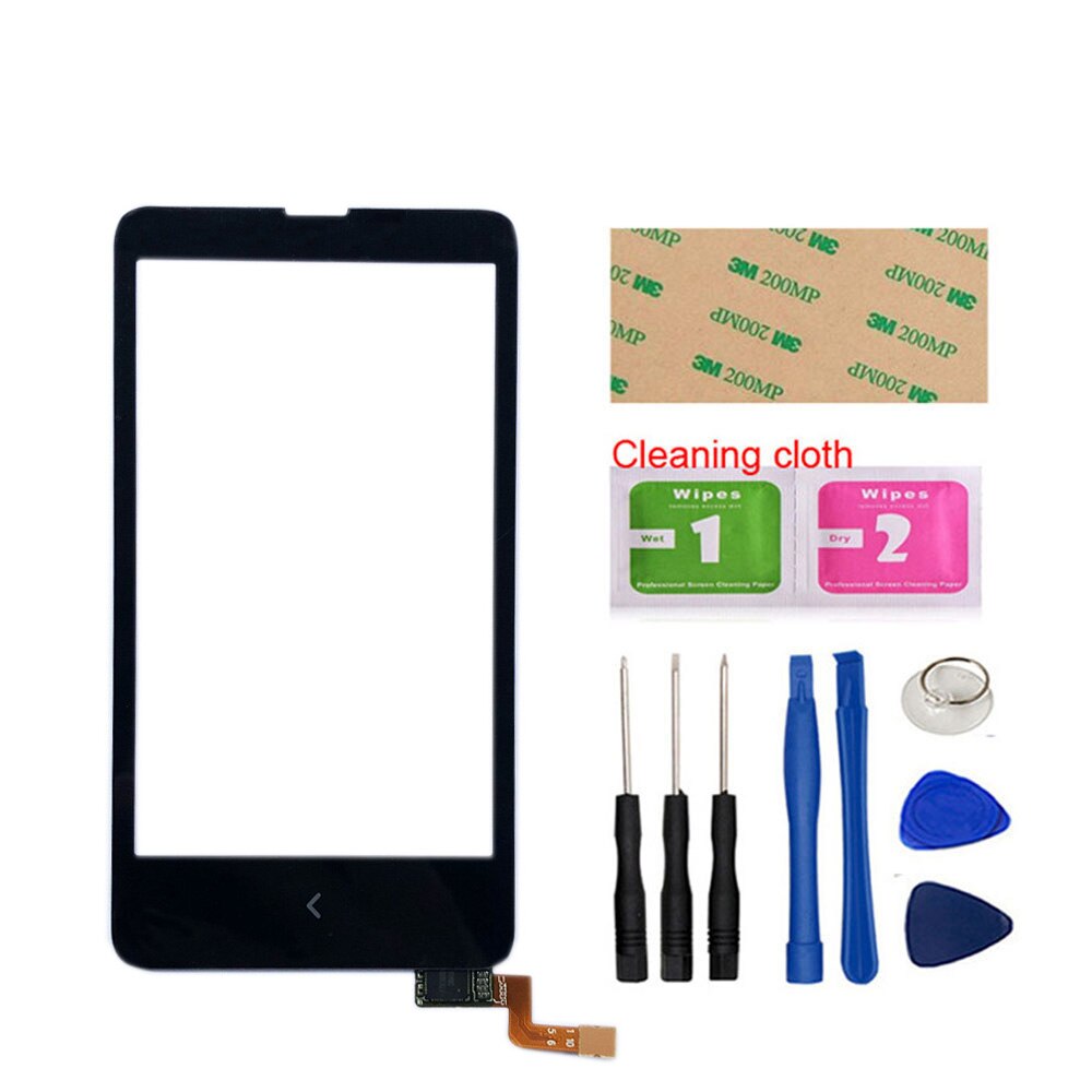 Mobiele Touch Screen Panel Voor Nokia X Touch Screen Sensor Digitizer Voor Nokia X Dual Sim RM-980 Gereedschap 3M lijm: Black With Tools