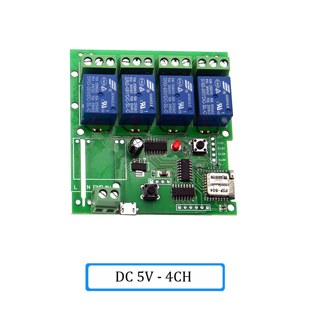 DC5V 12V 24V 32V Wifi Switch Wireless Relay Module Smart Home Automation for Access Control Systemr Inching/Self-Locking: DC 5V 4CH