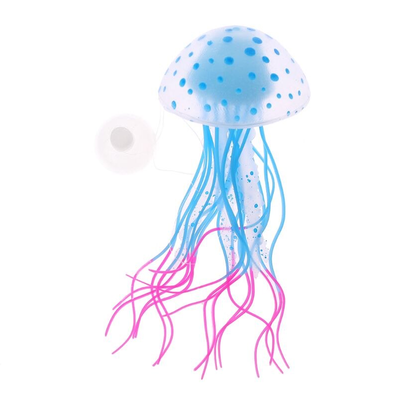 Akvarium fluorescerande manet akvarium dekoration autentisk simulering trumpet guldfisk dekoration: Blå