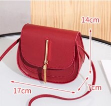 Bolso de hombro de piel sintética con solapa Simple para mujer, Mini Bolsa Bandolera de pecho femenina de Color puro, 1 Uds.: B