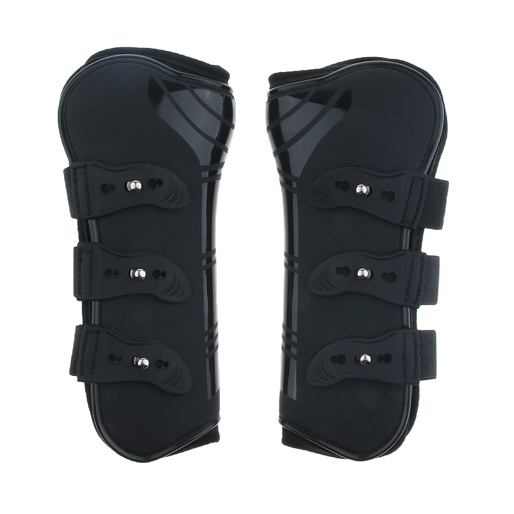 Pferd Pony Übung Erweiterte Pro Tec Springen Sehne Boot &amp; Fetlock Boot Vorne Offen Einstellbar Schwarz