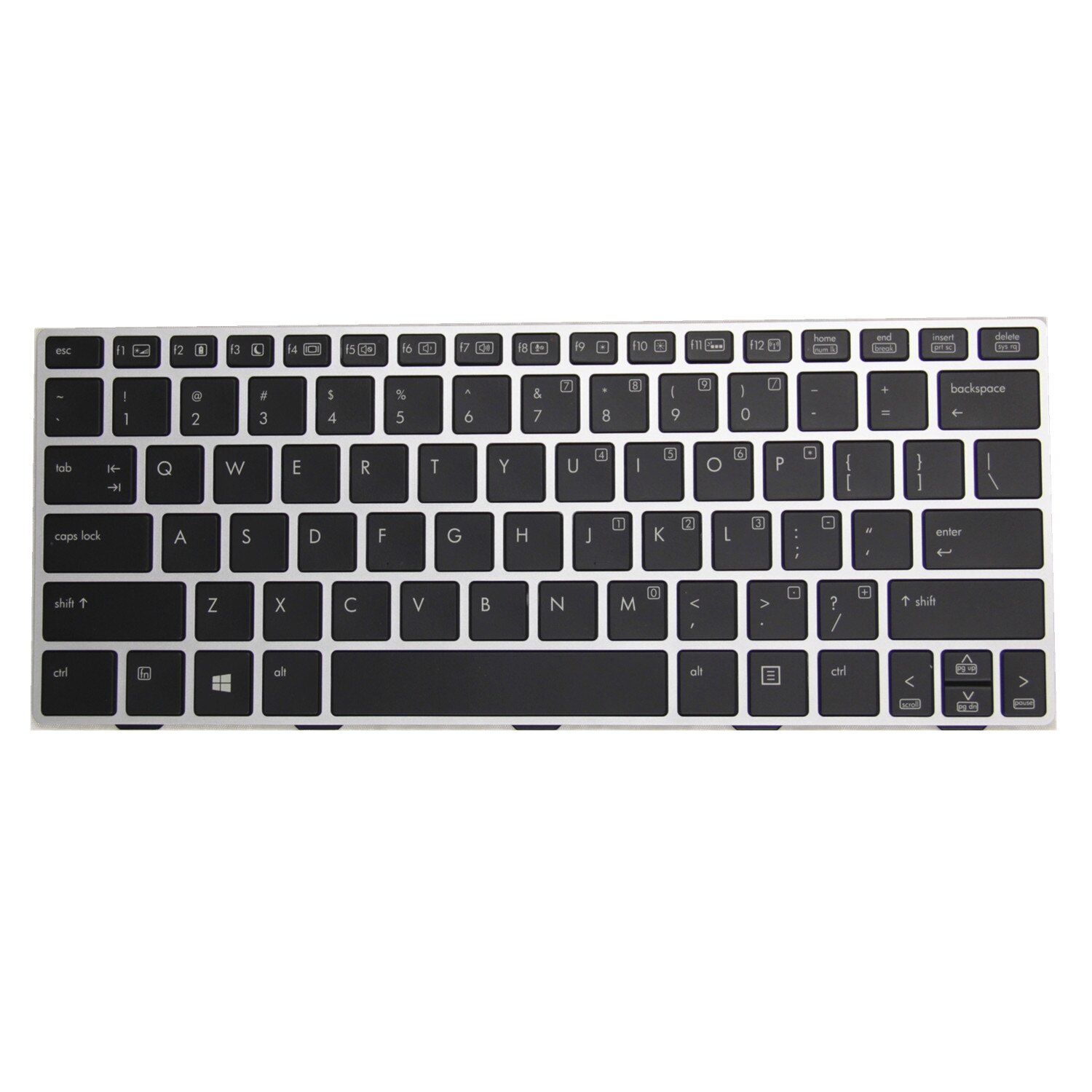 Original US For HP EliteBook Revolve 810 G1 810 G2 810 G3 Sliver Frame Backlight English Laptop Keyboard 706960-001