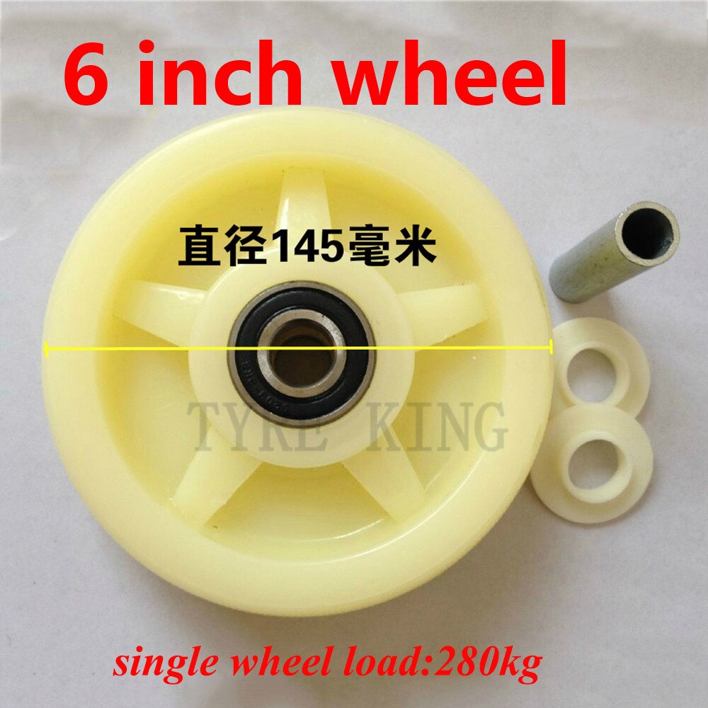 6 Inch Nylon Wheel 6" Single Wheel Universal Wheel Flat Car Wheel Cart Wheel Wear Resistant Wheel