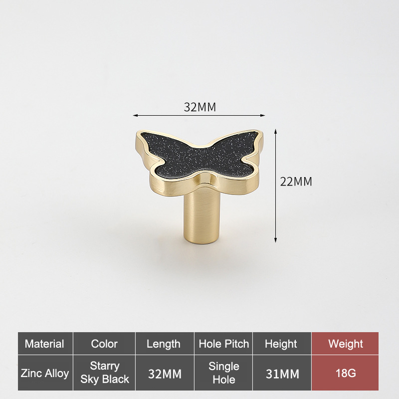 Manijas para cajones, muebles de armario, manijas de cocina para perilla de gabinete, puerta, cajón, muebles, manija en forma de mariposa: Plata