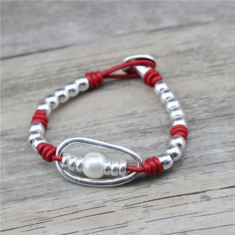 Anslow Vintage Unieke Charms Handgemaakte Diy Kralen Lederen Boog Gevlochten Mannelijke Vrouwelijke Armbanden Sieraden LOW0809LB