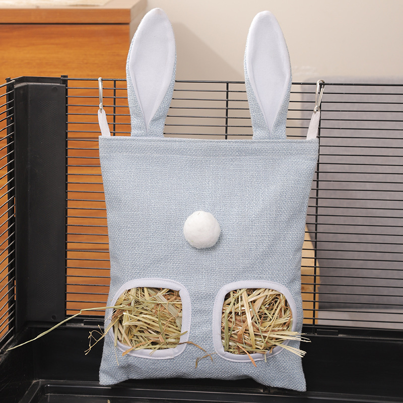 2/3 Gaten Opknoping Hooizak voor Bunny Cavia Kleine Dieren Feeder Konijn Voedsel Dispensers Tas Huisdier Voeden Tas Rack Kooi Gereedschap: Luipaard