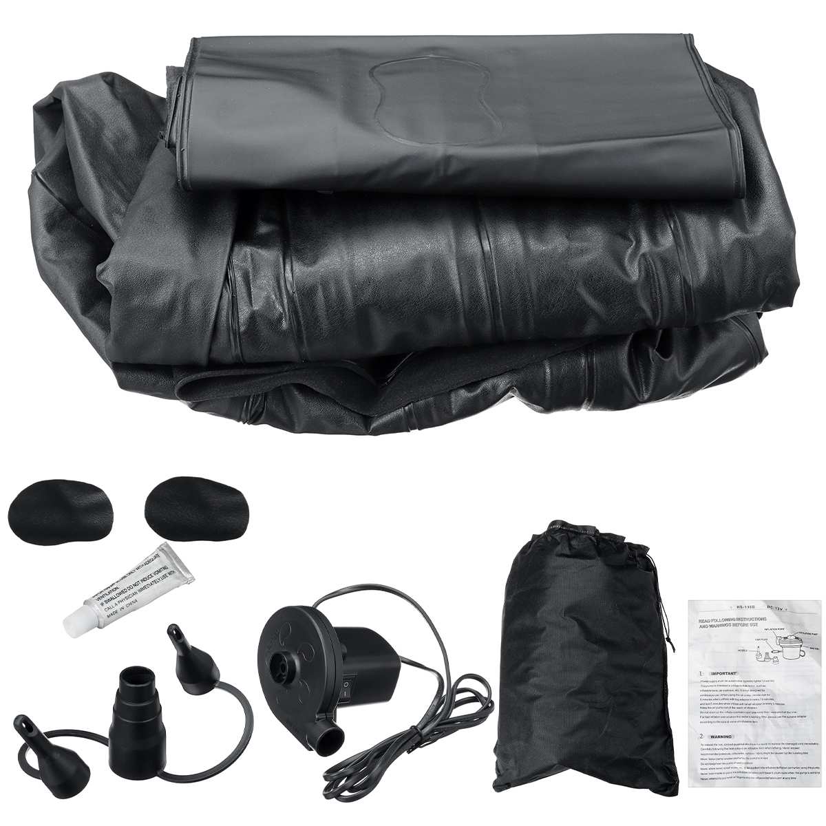 Bil uppblåsbar luftsäng kudde madrass bilresor sovande fordon campingkudde baksäteskuddar 2 färger med luftpump kudde: Svart