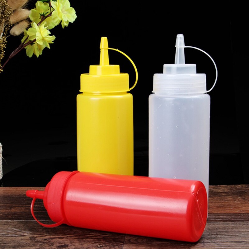 240ml Plastic Sauce Bottle Household Sauce Bottle Portable Tomato Sauce Salad Squeeze Bottles