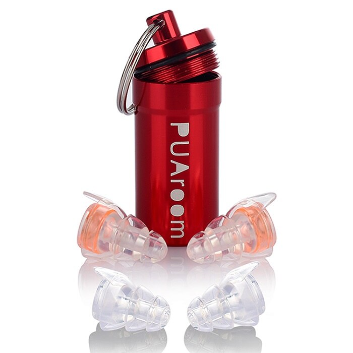 PUAroom-bouchons d'oreille haute fidélité | Avec étui et 2 tailles différentes, bouchons d'oreilles réutilisables et antibruit, pour musiciens, Concerts et DJ: Default Title