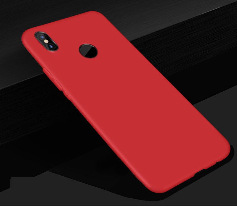 Para xiaomi mi a2 lite caso xiaomi 6x claro tpu e fosco caso macio xiaomi mia2 mi a2 lite capa traseira proteger a pele caso de silicone: Mi A2 lite 5.84 / Vermelho