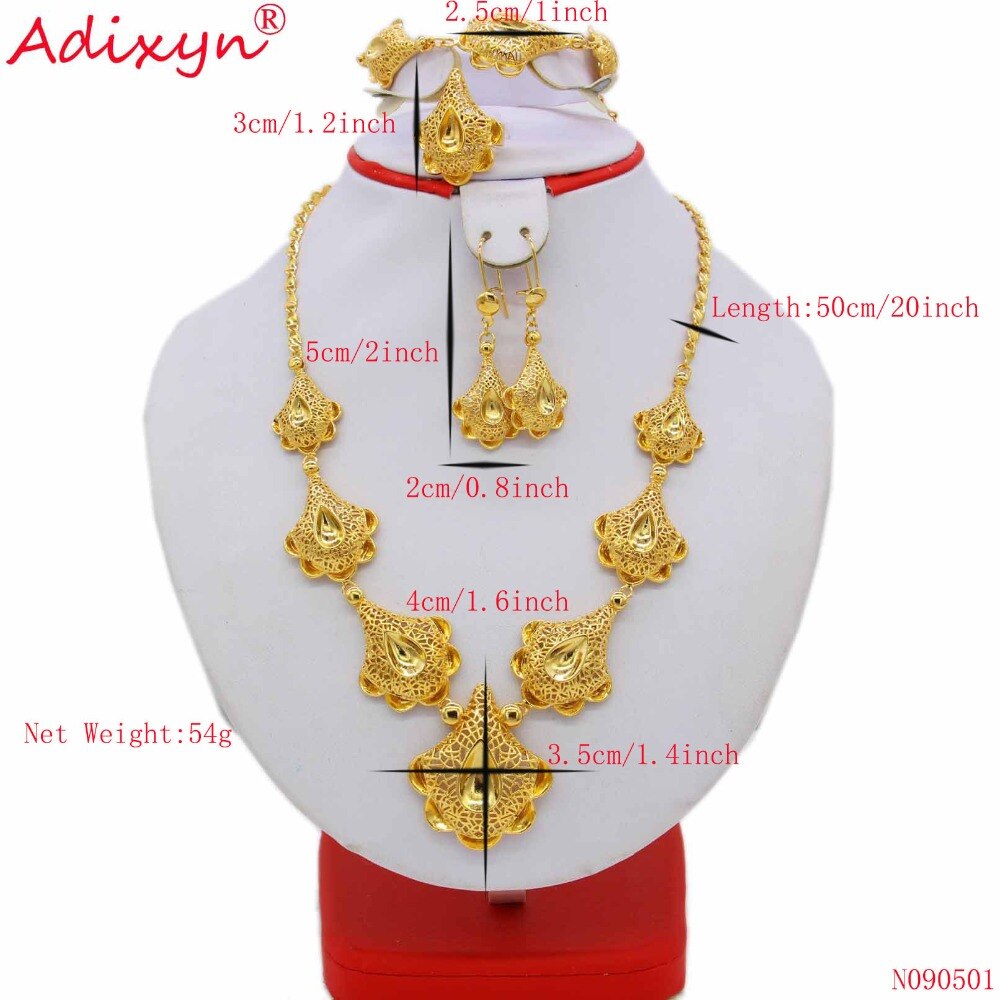 Adixyn Gold Ring/Earrings/Necklaces/Bracelet Jewelry sets for Women Gold Color African/Nigeria Jewellery N09051