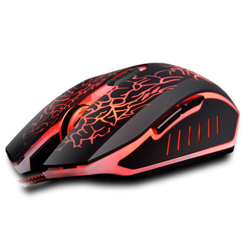 Gaming Mouse 4000DPI Colorful Backlight Optical Comfortable 6 Button Optical Wired Players Mice