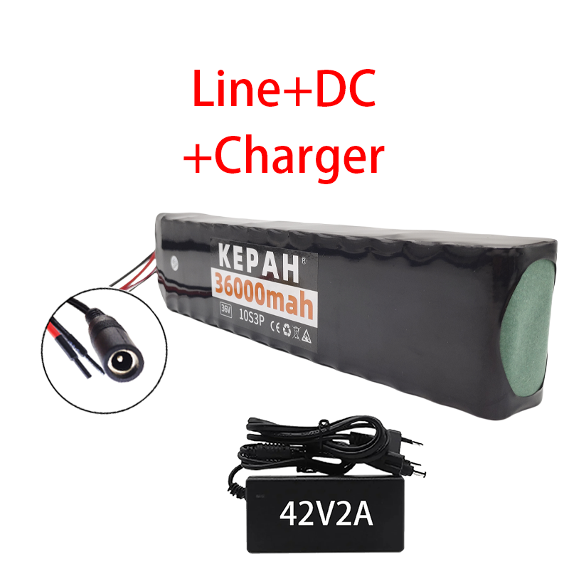 Akumulator litowy 36 V 36 Ah 18650 10S3P 500 W Zmodyfikowany akumulator do skutera elektrycznego 36 V z BMS, SYP XT60 JST: Szampan