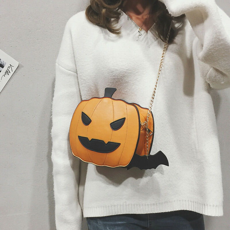 最新のホット女性ハロウィンカボチャ型 pu レザーショルダーバッグ財布ハンドバッグトートメッセンジャーカボチャバッグギフト