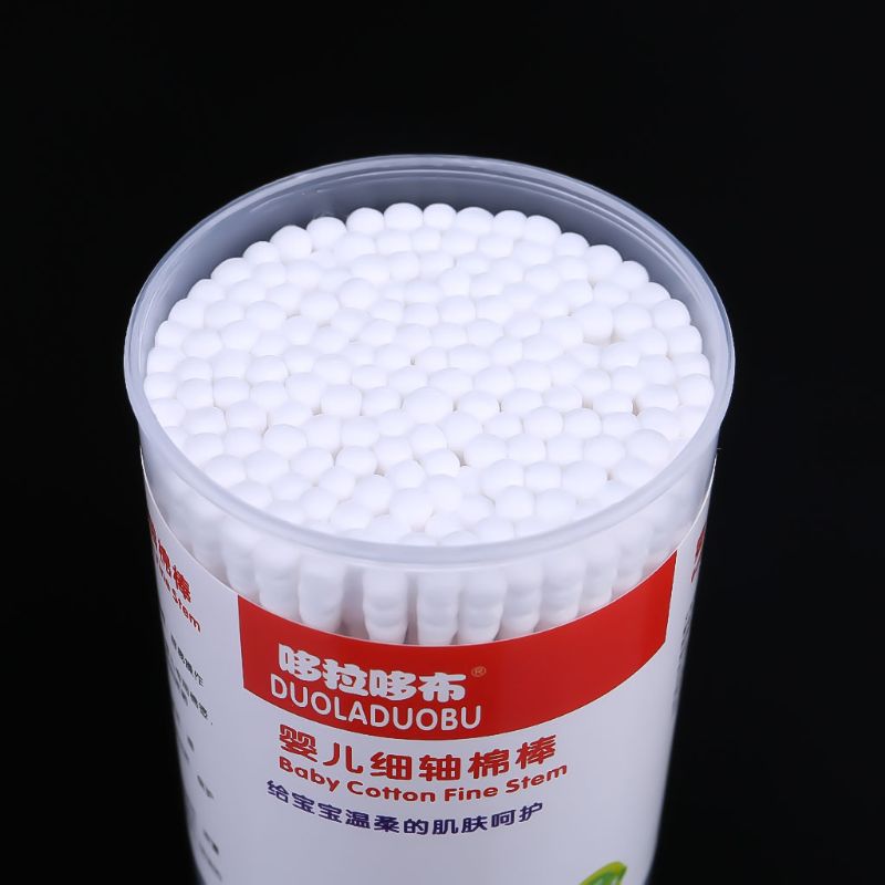 180Pcs Baby Swabs Cotton Double End Swab Disposable Thin Stick Cleaning Tools 97BD