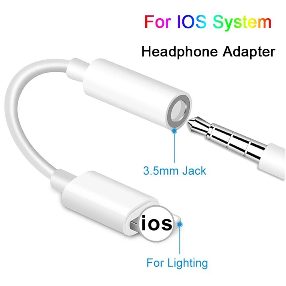 FOR Apple Headset 3.5mm Jack Connector Earphone Adapter Cable for iPhone 12 11 8 7 iPad iOS EarPods Converter Portable Travel