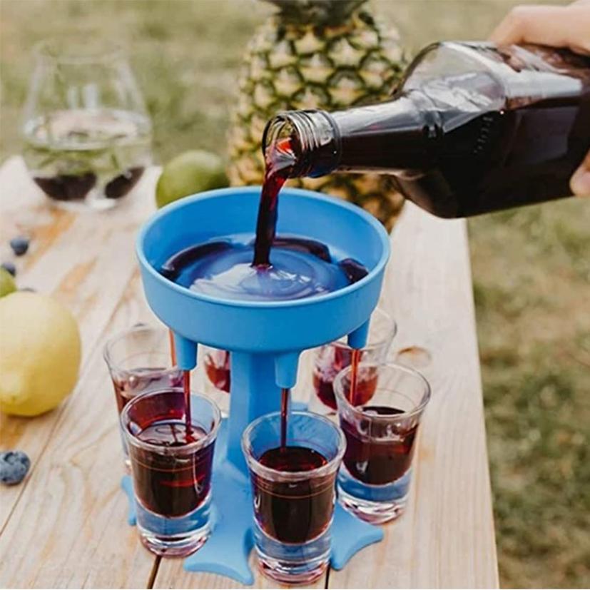 6 Shot Wine Glass Dispenser Holder Caddy Liquor Dispenser Party Beverage Drinking Games Glass Dispenser Party Bar Accessory