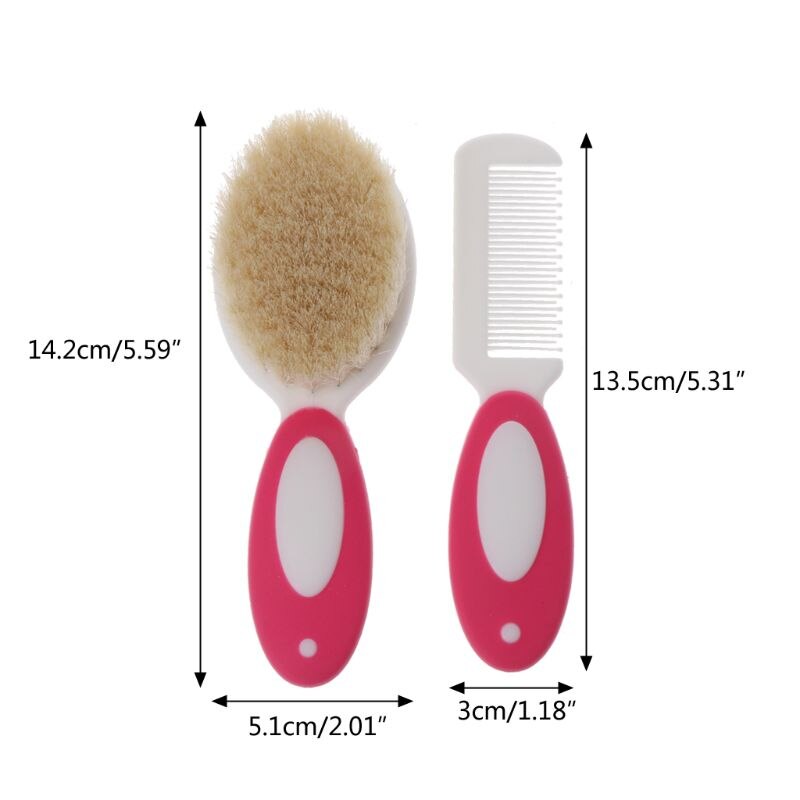 2pcs/set Portable Soft Newborn Baby Hair Brush Baby Kids Comb Child Hairbrush Sets Boys Girls Head Massager