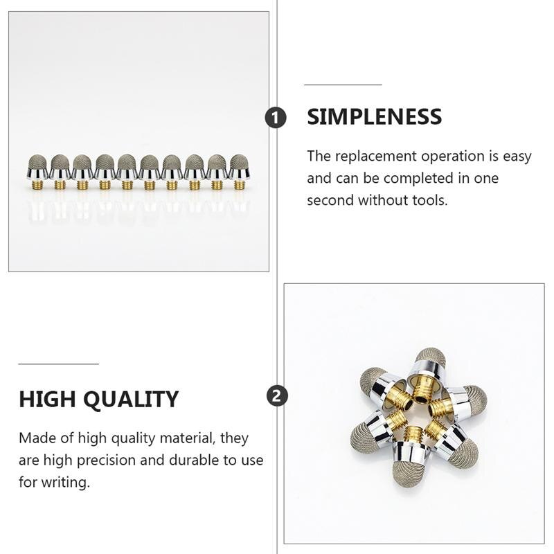 10Pcs M5 External Thread 6.4mm Electroplated Capacitive Pen Replacement Tips