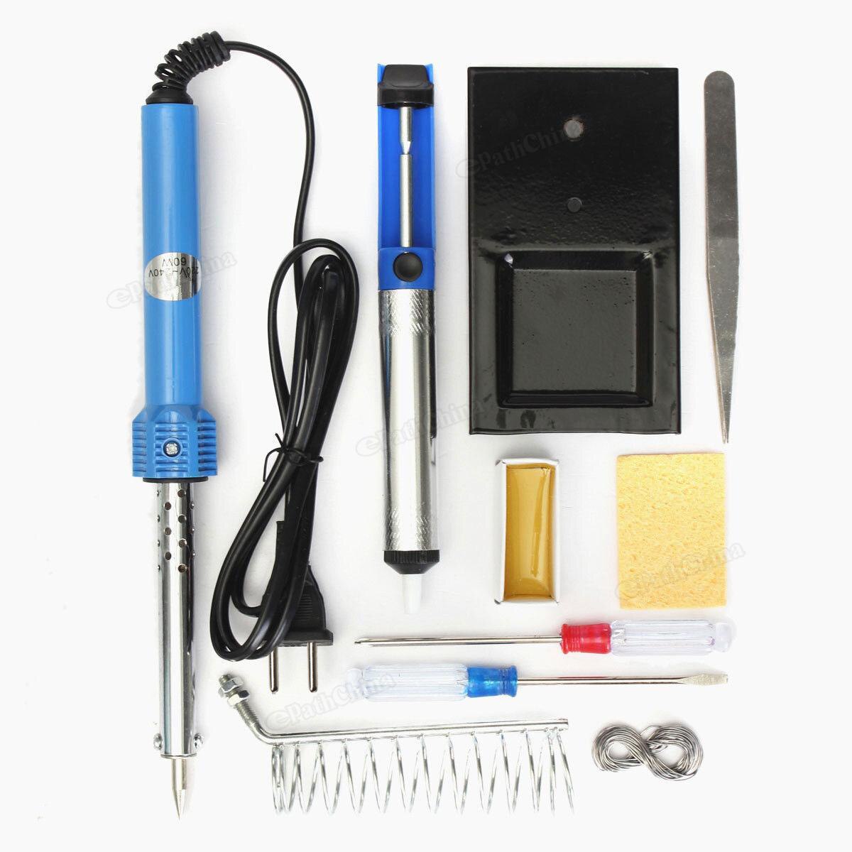 Electric Soldering Irons Electric Soldering Iron 220V 60W Welding Solder Rework Station Heat Repair Tool: 9pcs