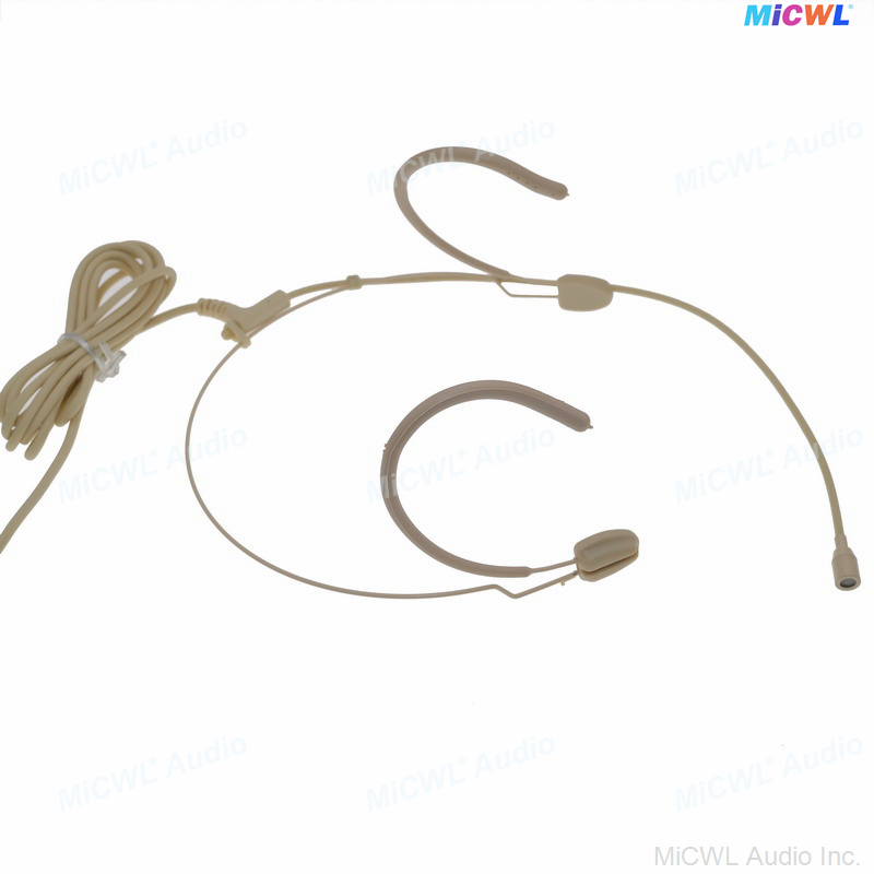 Beżowy BP892 podwójny zestaw słuchawkowy do zawieszenia Omni mikrofon do Audio-Technica bezprzewodowy nadajnik taśmowy z wtyczką cW Hirose 4-Pin