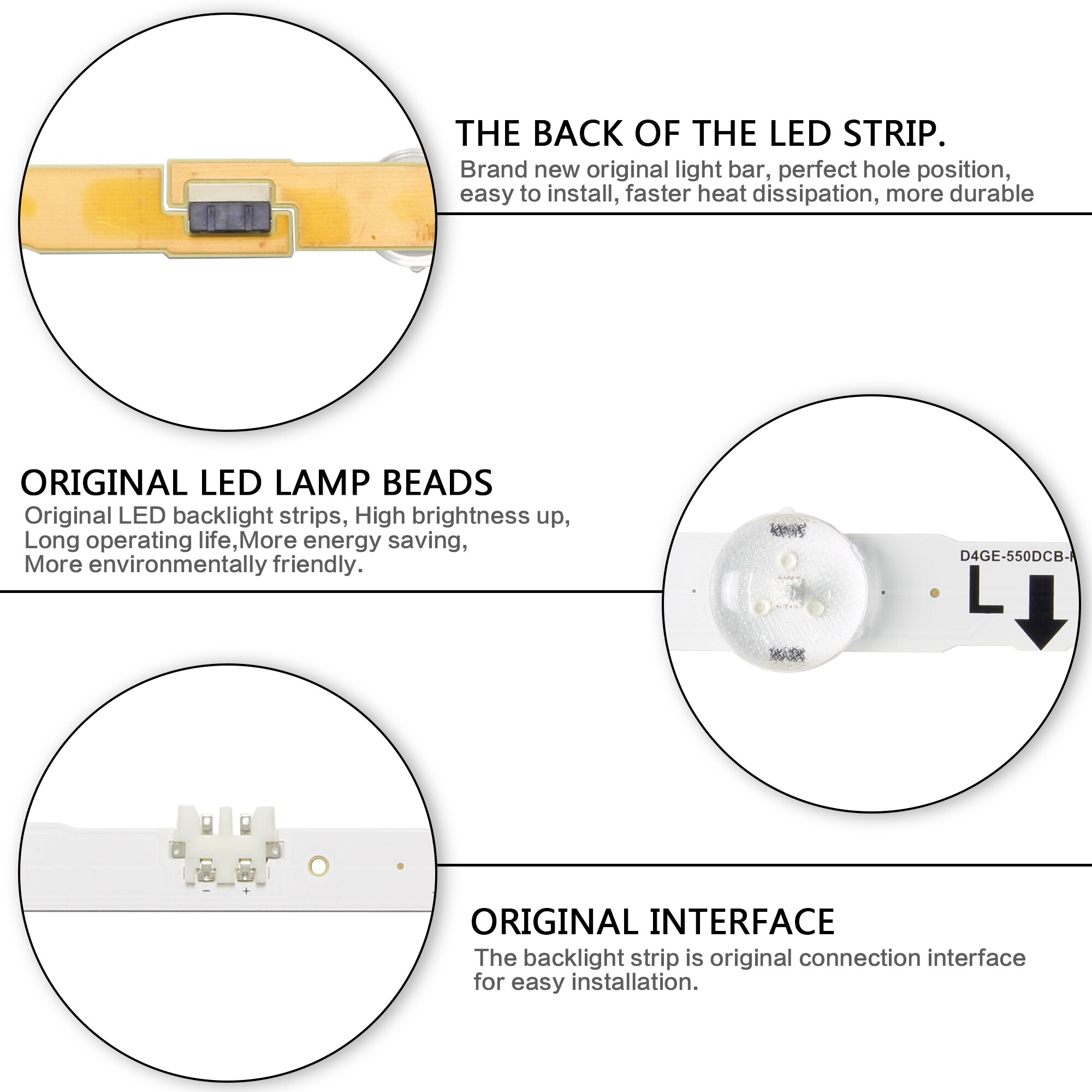 12 stuks ledstrip 2014 svs 55 d4ge-550 dca -r3 d4ge-550 dcb -r3 voor sam sun  ue55 h 6800 ue55 j 5600 ue55 j 5510 ue55 j 6300 cy-gh05 bglv 4h