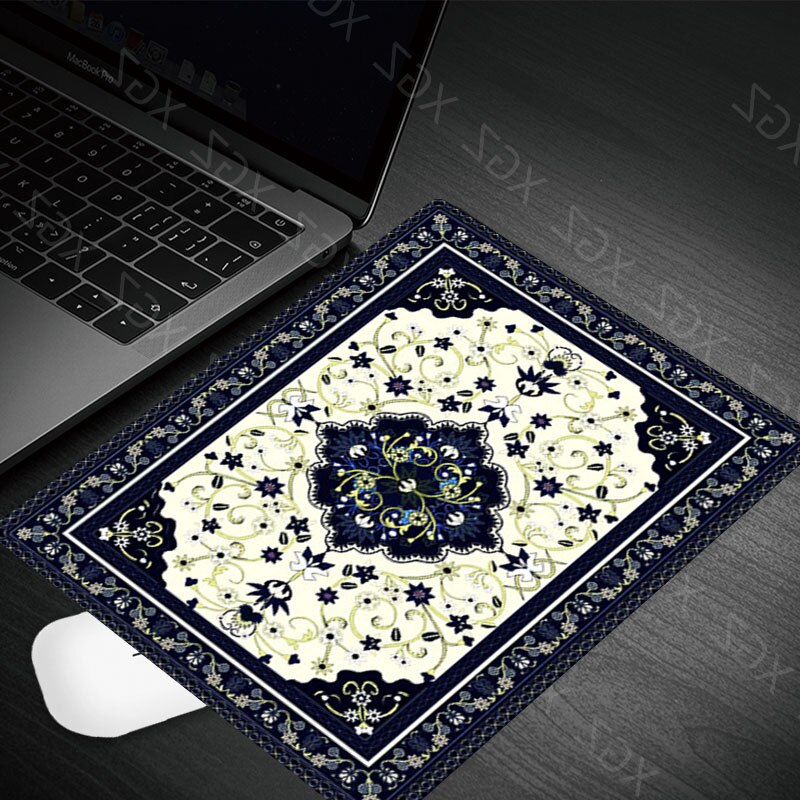 Yzuoan Products Persian Rugs Comfort Small Mouse Mat Gamer Mouse Pad Pattern Soft Gaming Accessories Mousepad Desk Mat: 22x18-5
