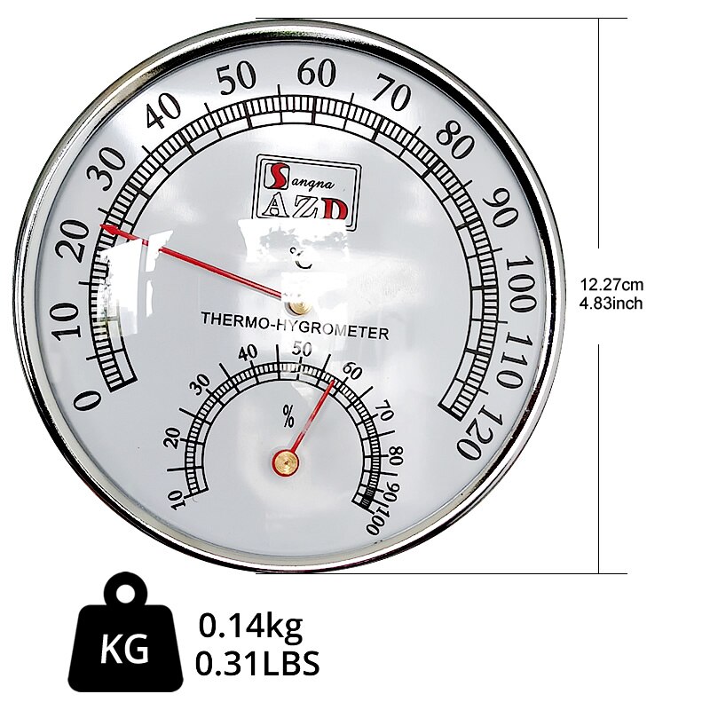 Sauna Thermometer 0-120 -20-100 Thermo Hygrometer DIAL