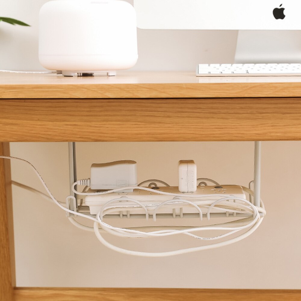 Under Desk Cable Holder Shelf Tray Wire Cord Power Strip Adapter Organizer Household Hanging Wire Storage Rack Storage Basket