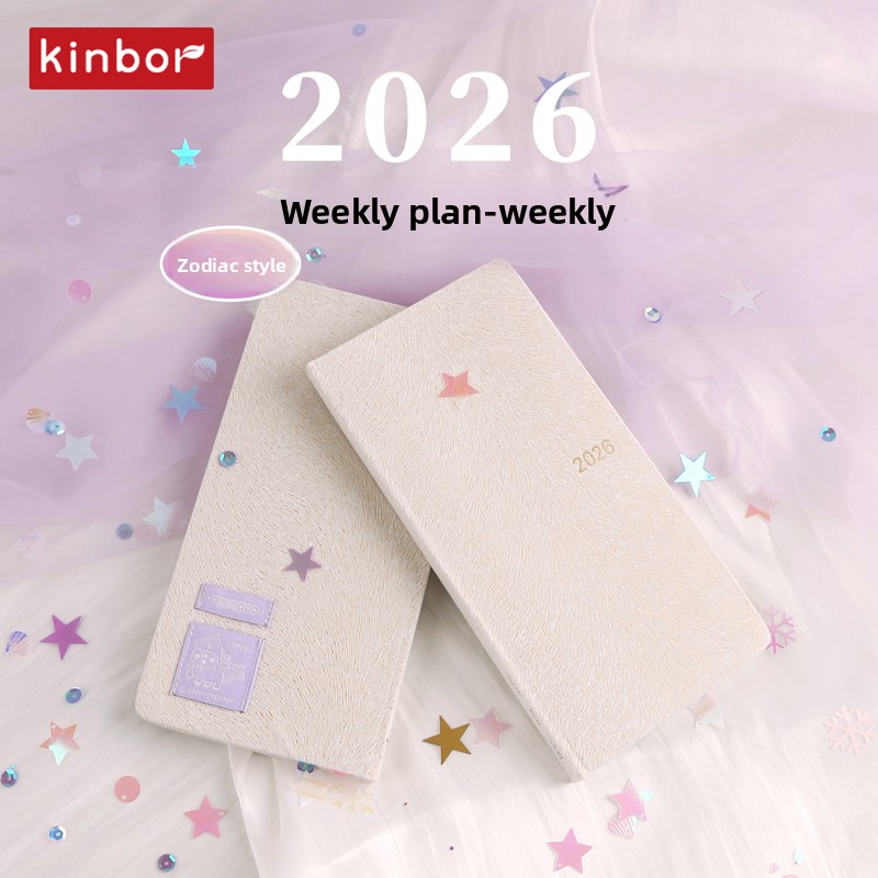 Kinbor Weekly Planner Notebook UnDated Agenda Schedule Daily Monthly Journal Book Portable Record Diary Plan Notepad Stationery