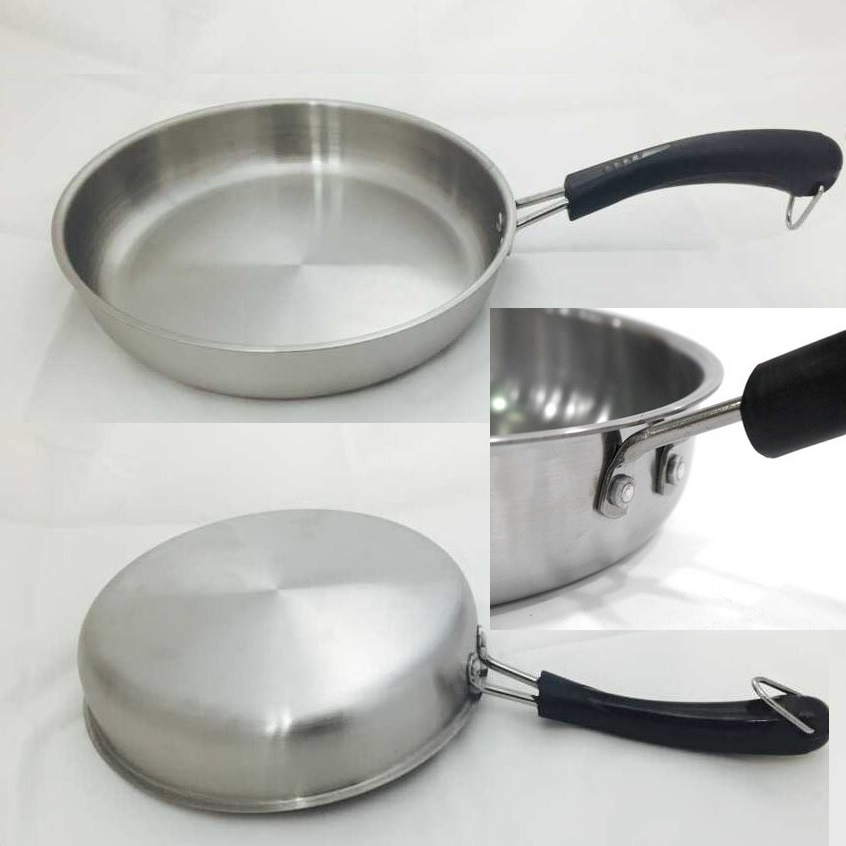 Stainless Steel Skillet - Nonstick Fry Pan - Induction Compatible - Multipurpose Cookware Use for Home Kitchen (Dia:/22cm)