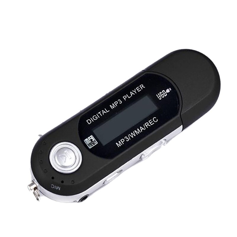 Tragbare Digitale Mini USB MP3 Musik Player Auto Auto FM Radio Funktion Mit TF Karte Slot LCD Screen USB Flash stick Mit Kopfhörer: black