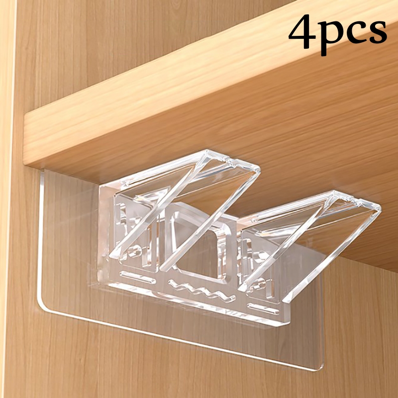 Support d'Étagère Adhésif pour Cuisine et Chambre à Coucher, 2 ou 4 Pièces: GRIS
