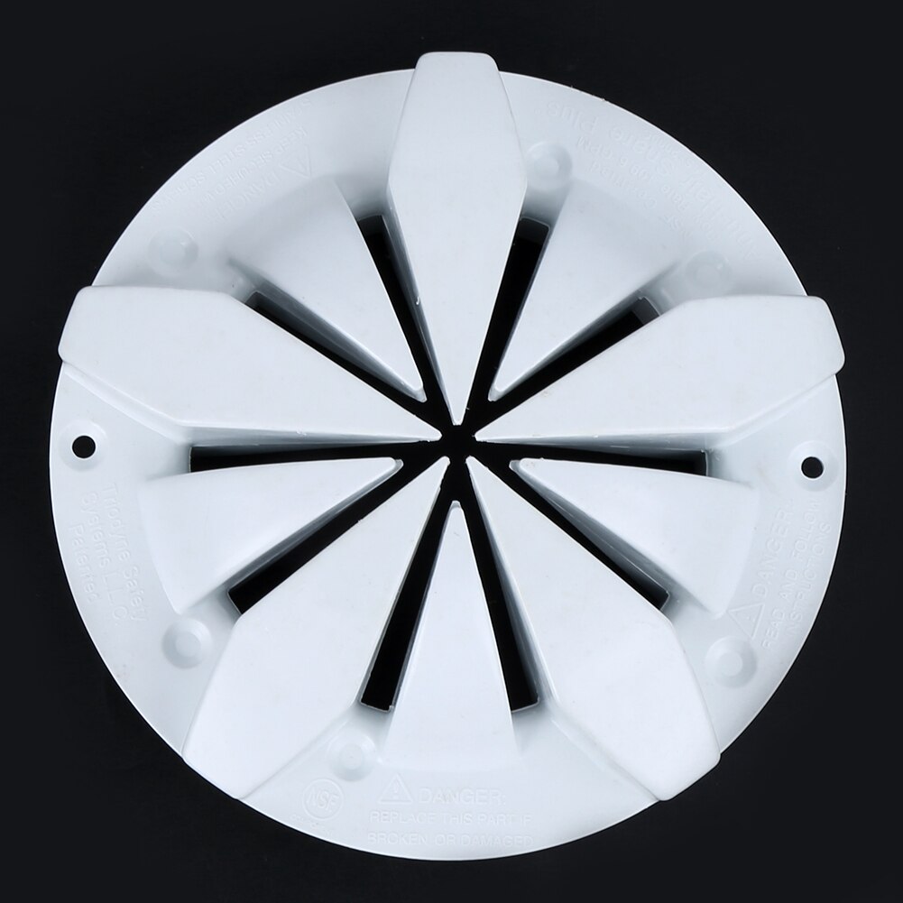 8 Inch Round Shape Pool Main Drain Anti Clip Hair Pool Main Drain Swimming Pool Accessories Fittings White