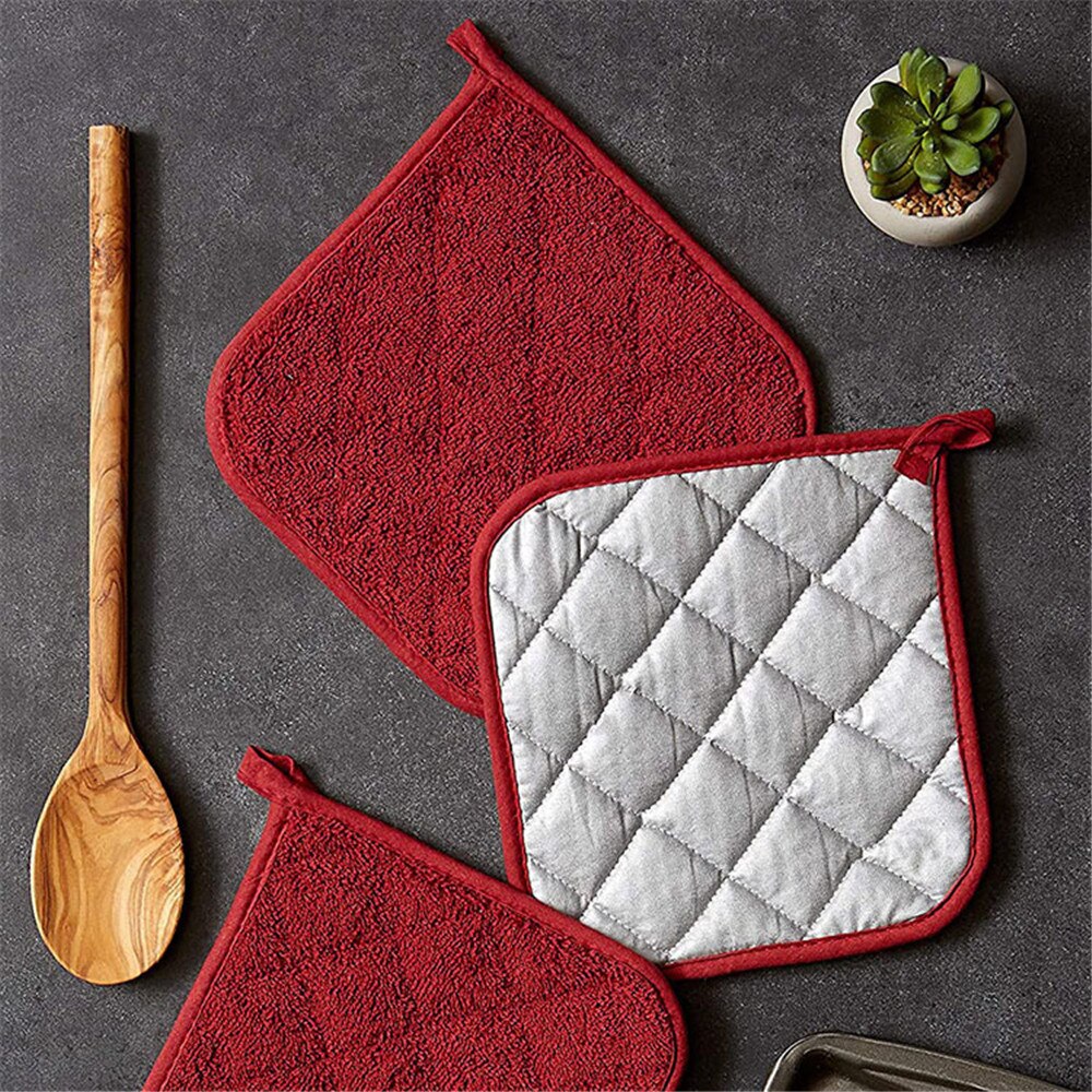 Multipurpose Katoen Pannenlap Koken Vierkante Pannenlappen Hittebestendige Pads Tafel Placemat Keuken Tool Bakken Accessoires
