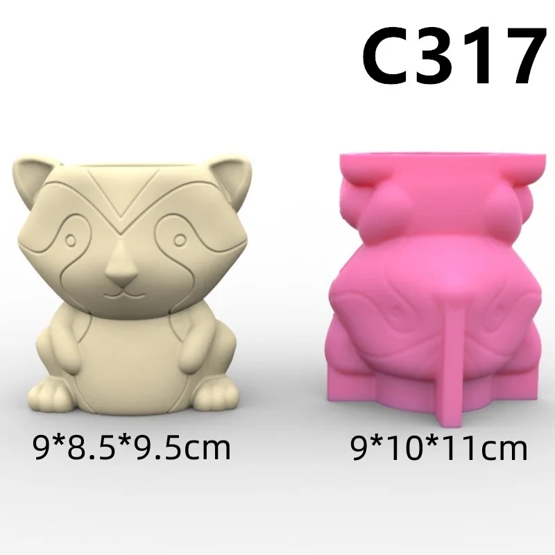 Stampo in silicone Mucca Pecora Riccio Elefante zebra Vaso di fiori Portapenne succulente Fai da te Creazione di resina Vaso di cemento cactus silicone: Radura