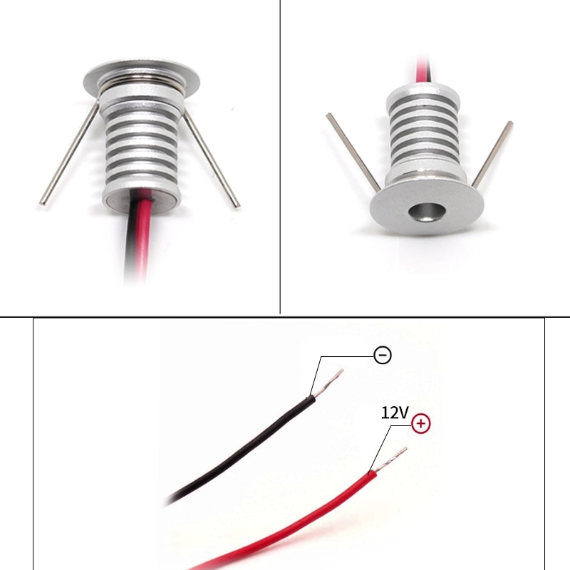 ledet mini søkelyset 13mm åpning innebygd vitrineskap belysning  dc12v husholdning kjøkken tak 1w liten få øye på downlight